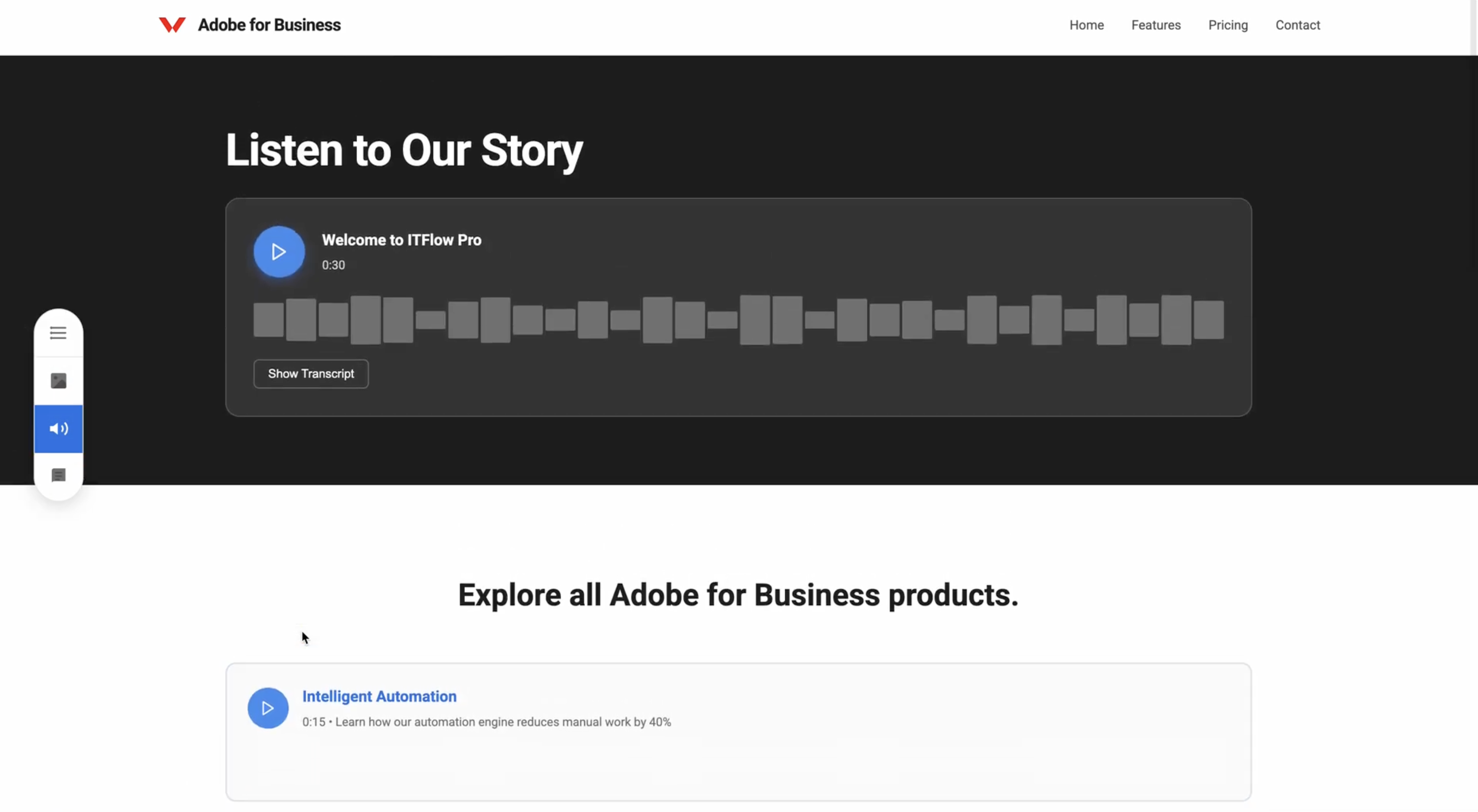 Audio mode — narrated player